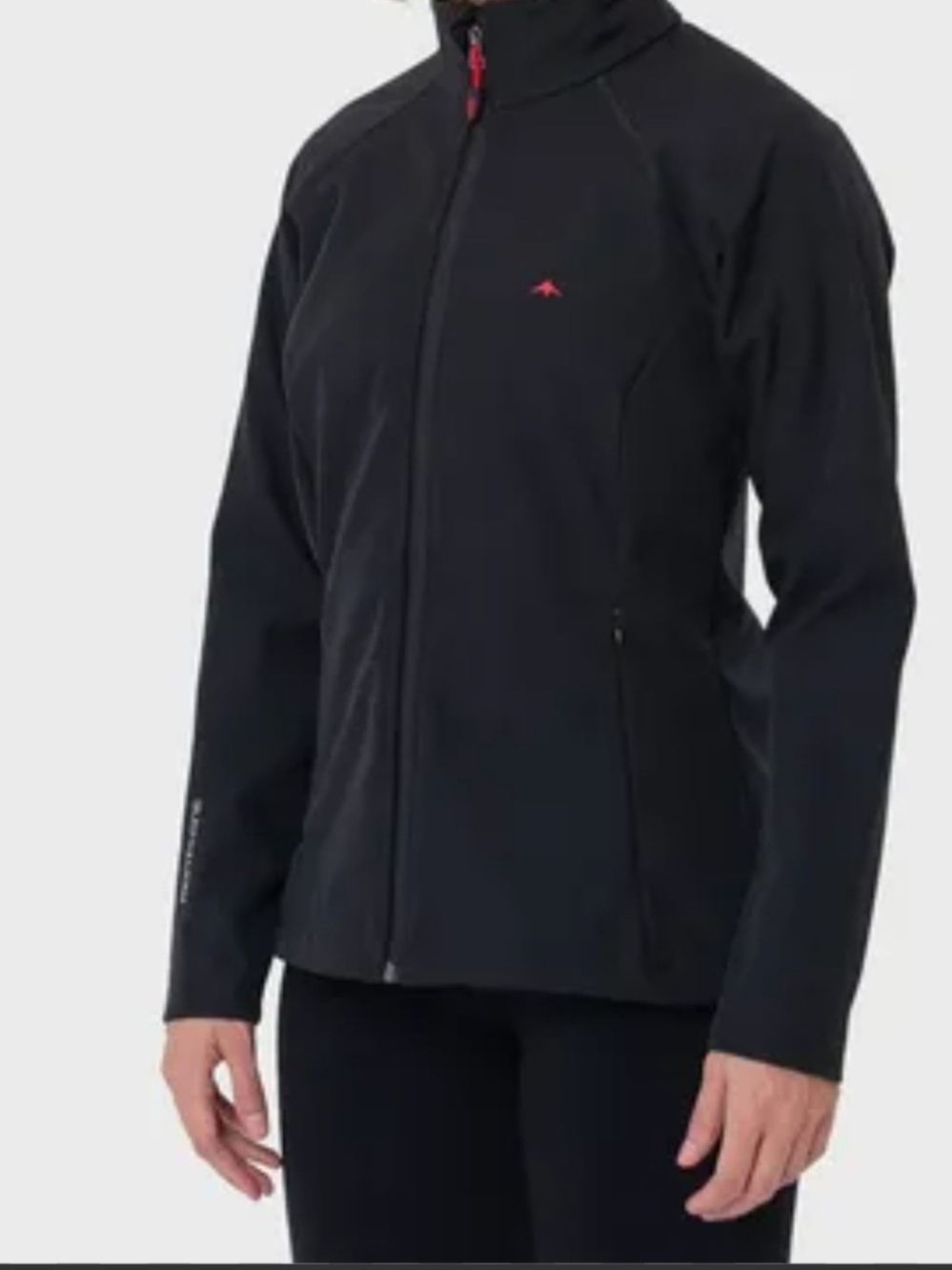 Women's Black Utility Softshell Jacket with Red Trim